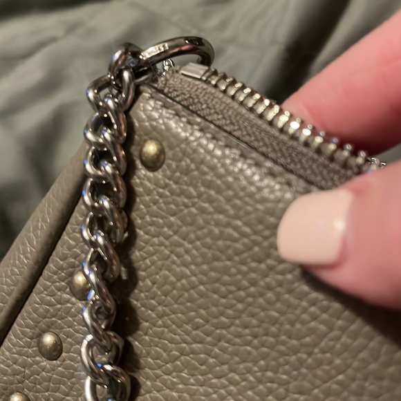Coach gunmetal studded,gray leather wristlet/small clutch - Picture 10 of 11